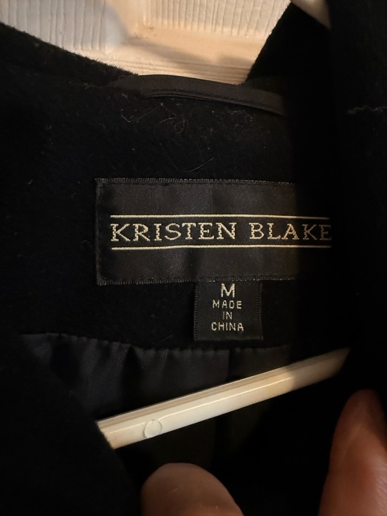 Women’s Black Hooded Wool Kristen Blake Coat. Size Medium. Preowned - Excellent